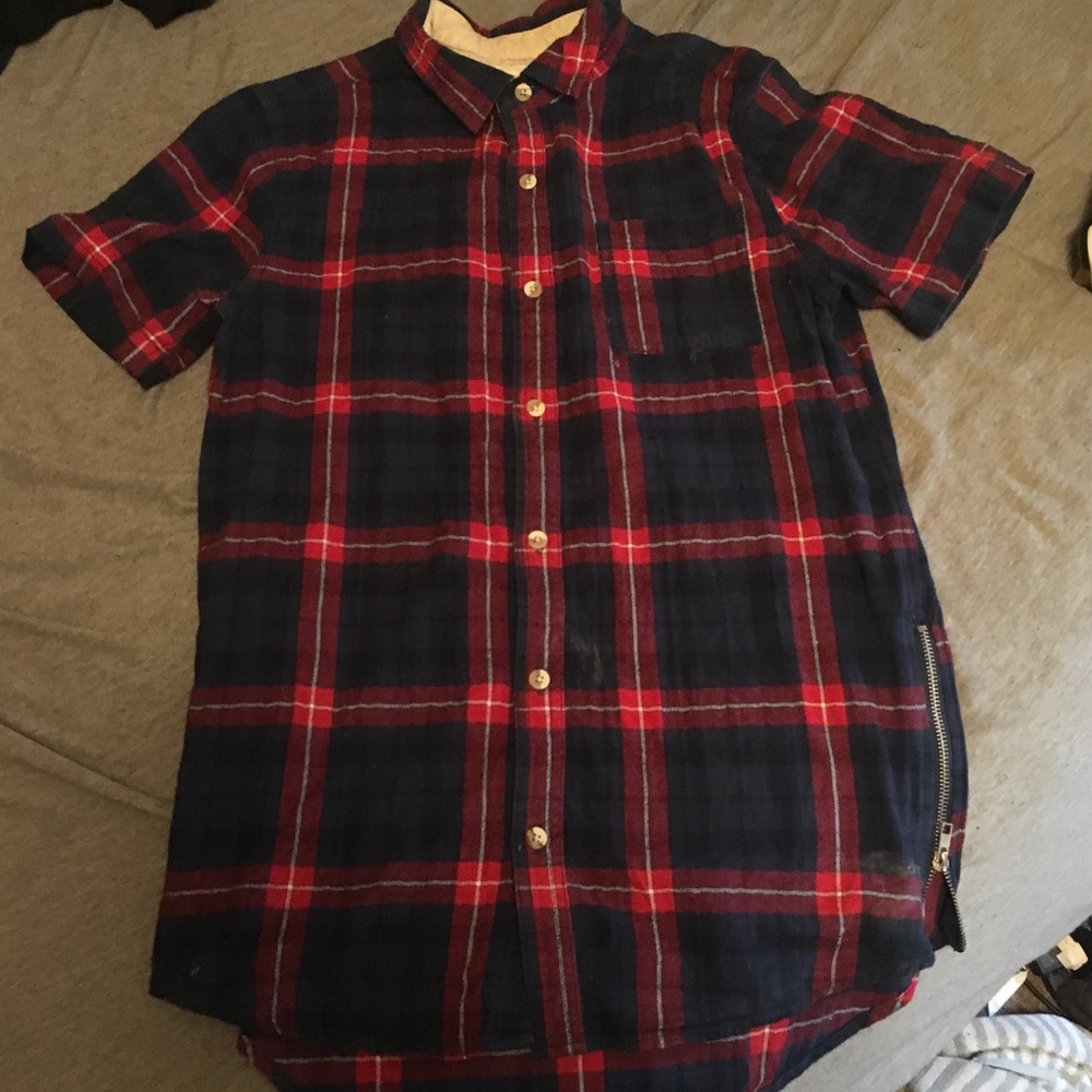 Pacsun Flannel t shirt with zippers